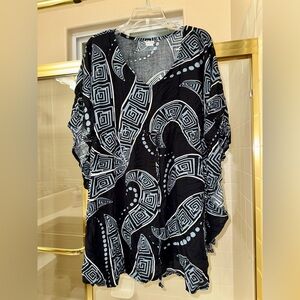 Hula Bay Black and White Swim Coverup